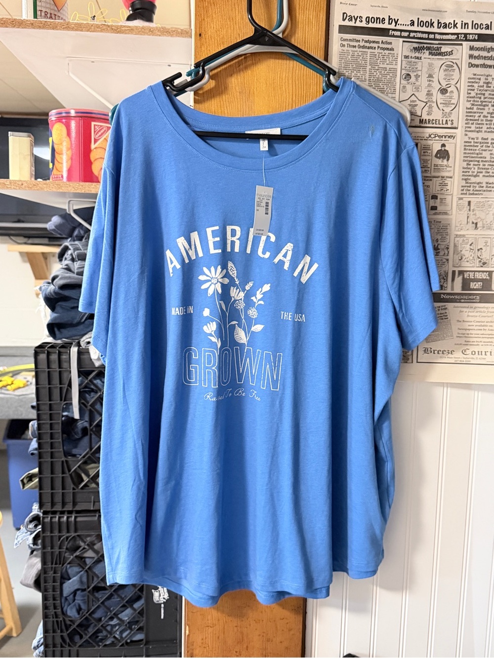 Blue "American Grown" Graphic Tee